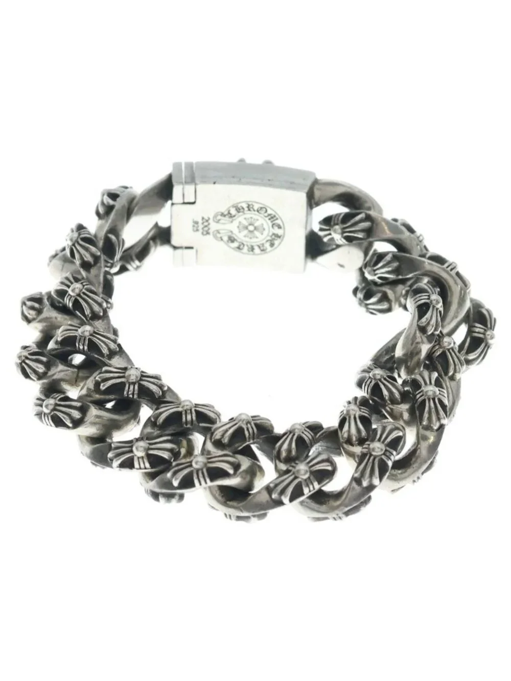 Chrome Hearts Extra Fancy Link Large Chx Box ID Bracelet Silver